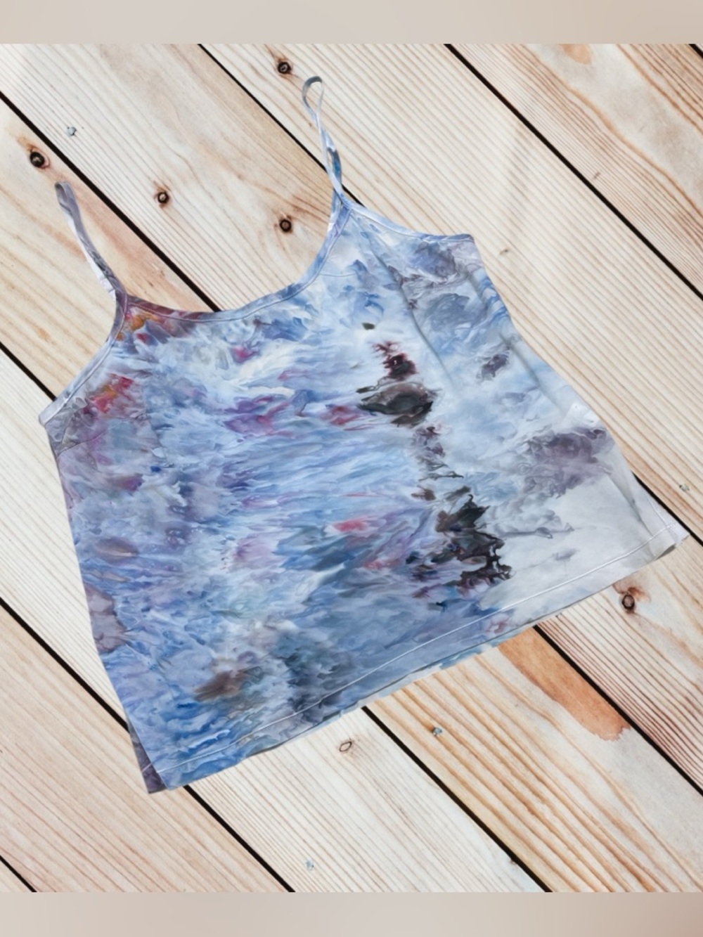 Peri M abstract dyed 100% cupro made in USA cami